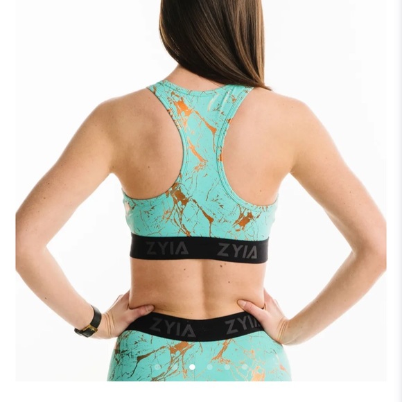 BNWT ZYIA banded black marble print bra - Picture 3 of 3